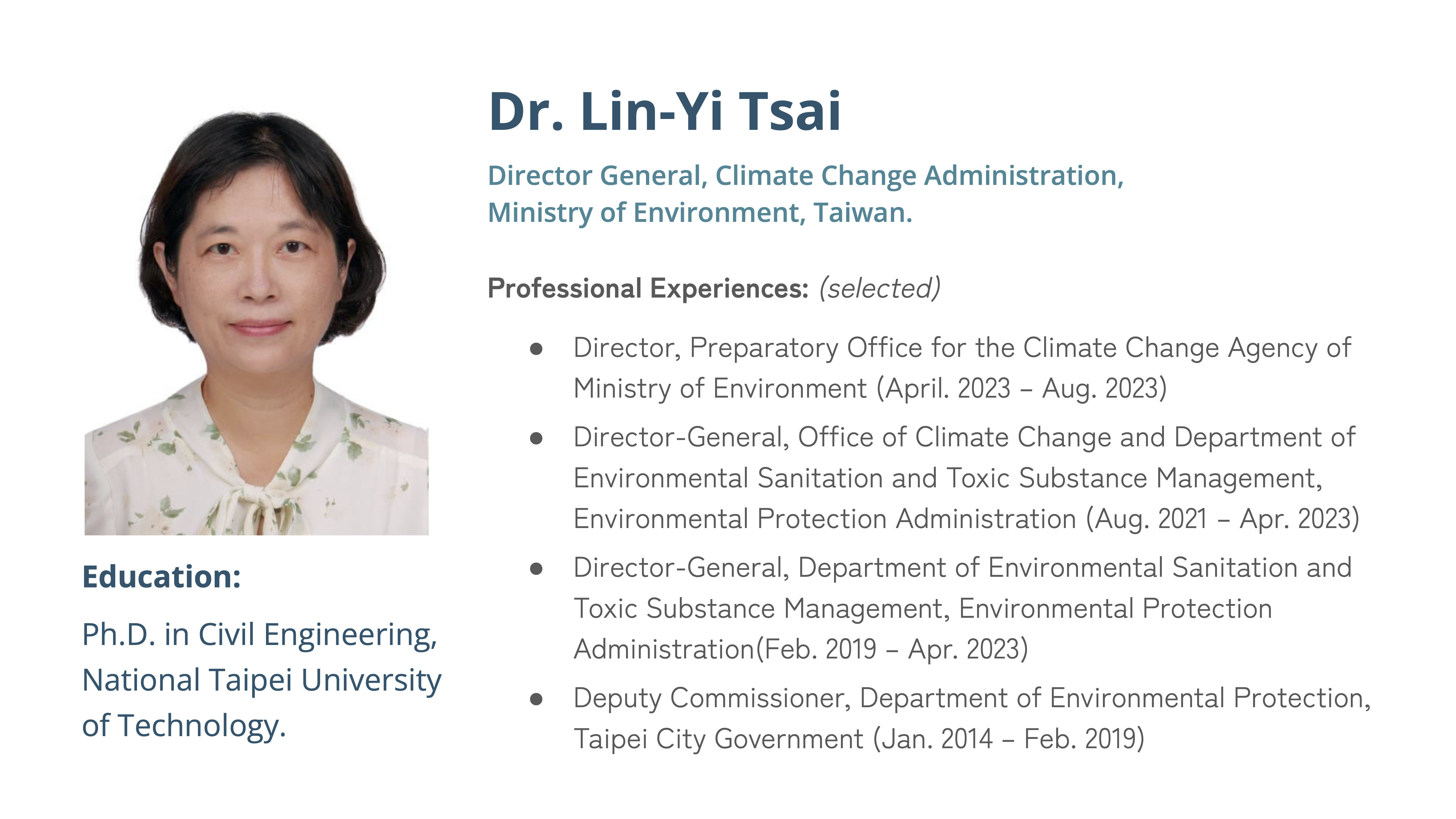 Director-General Lin-Yi Tsai