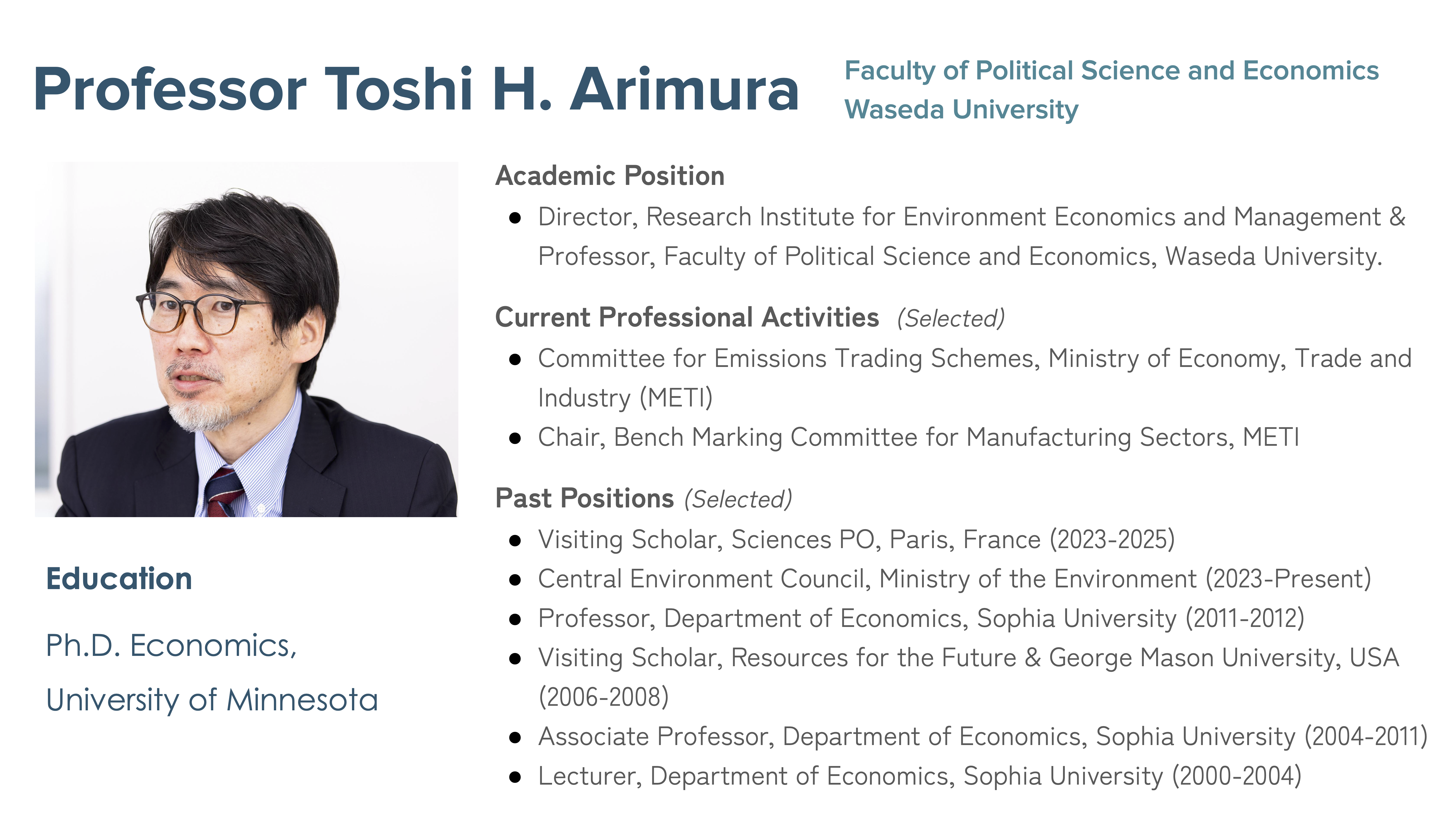 Professor Toshi Arimura